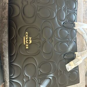 Coach Black Embossed Maggie Tote Bag